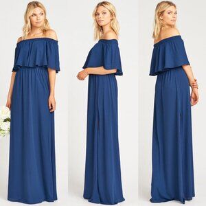 NWT Show Me Your Mumu Hacienda Dress Navy Chiffon Size XX-S